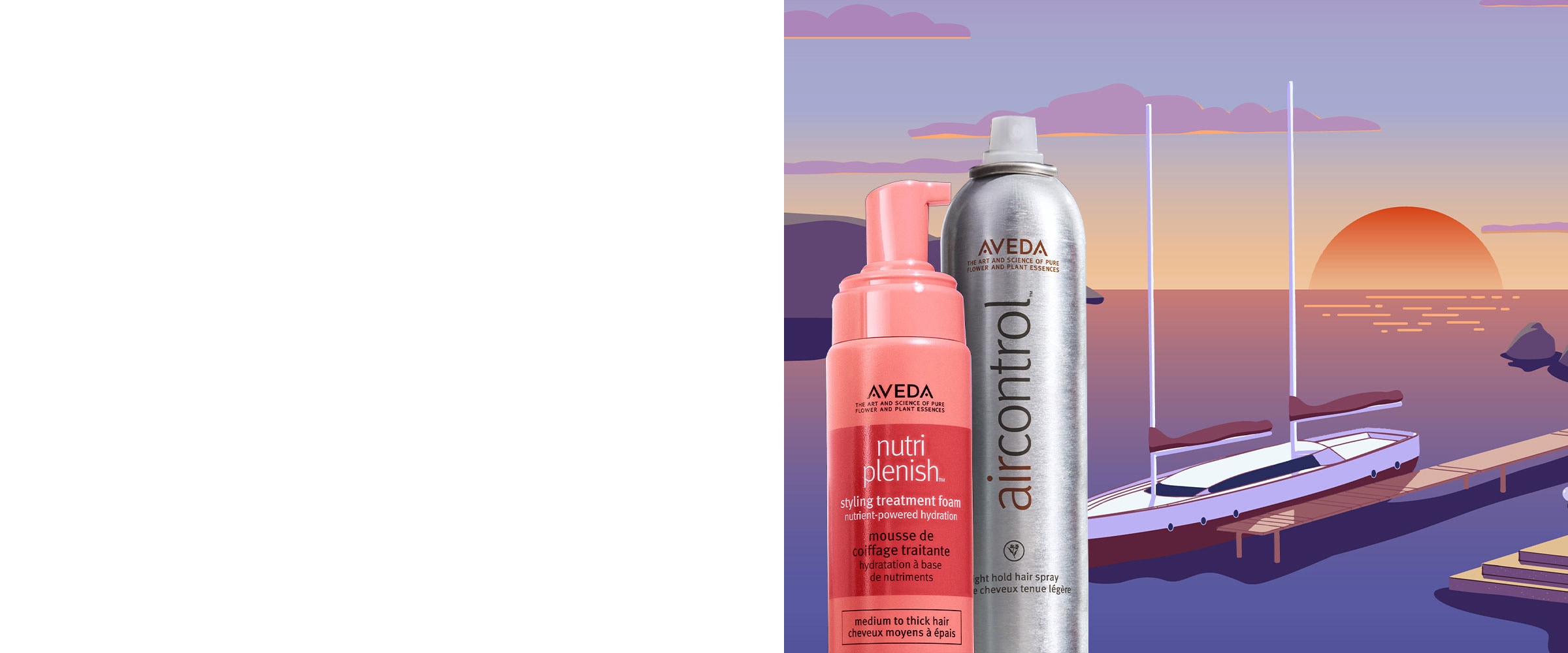 Add nutriplenish styling treatment foam & air control hairspray to cart for ponies, buns and braids.